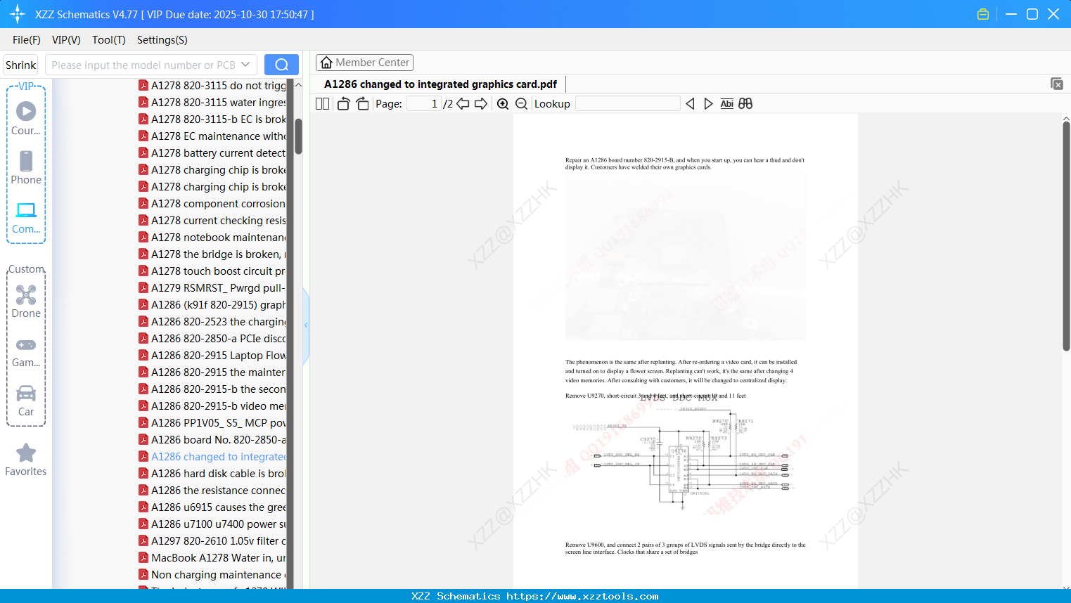 Laptop Apple A1286 Changed To Integrated Graphics Card